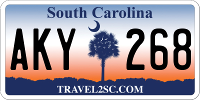 SC license plate AKY268