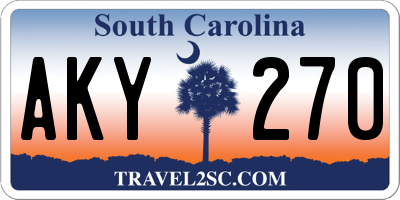 SC license plate AKY270