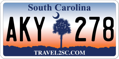 SC license plate AKY278