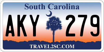 SC license plate AKY279
