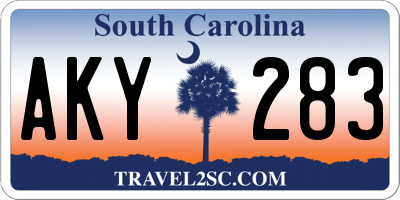 SC license plate AKY283