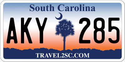 SC license plate AKY285