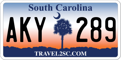 SC license plate AKY289