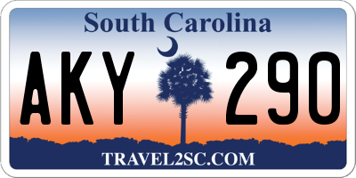SC license plate AKY290