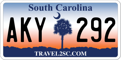 SC license plate AKY292