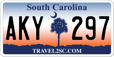 SC license plate AKY297