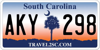 SC license plate AKY298