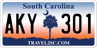 SC license plate AKY301