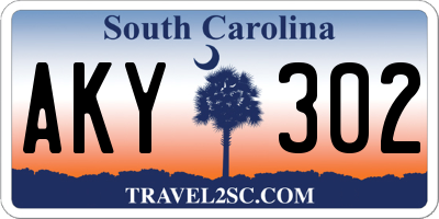SC license plate AKY302