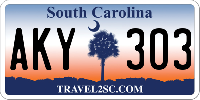 SC license plate AKY303