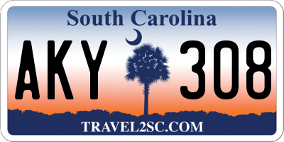SC license plate AKY308
