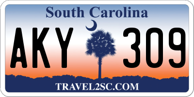 SC license plate AKY309