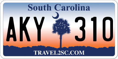 SC license plate AKY310