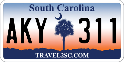 SC license plate AKY311