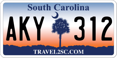 SC license plate AKY312