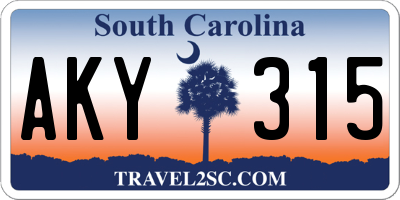 SC license plate AKY315