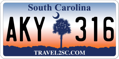SC license plate AKY316