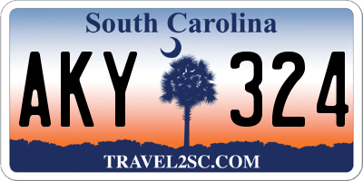 SC license plate AKY324