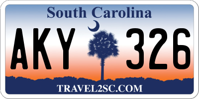 SC license plate AKY326