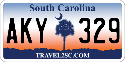 SC license plate AKY329