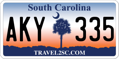 SC license plate AKY335