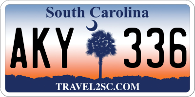 SC license plate AKY336