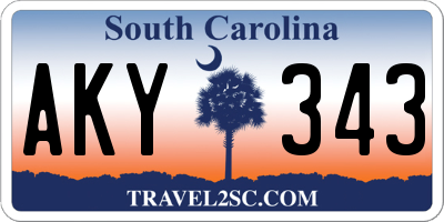 SC license plate AKY343