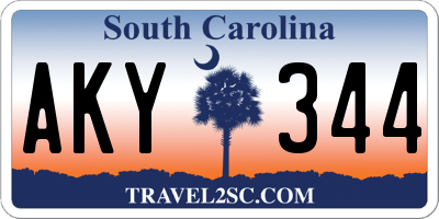 SC license plate AKY344