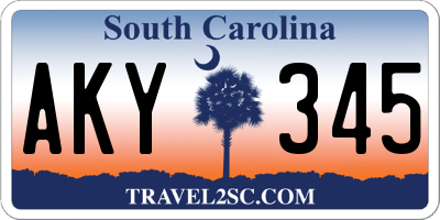 SC license plate AKY345