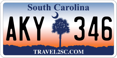 SC license plate AKY346