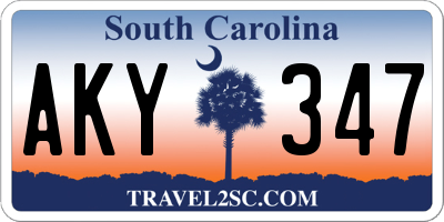 SC license plate AKY347