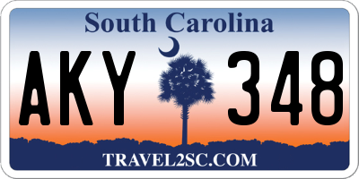 SC license plate AKY348