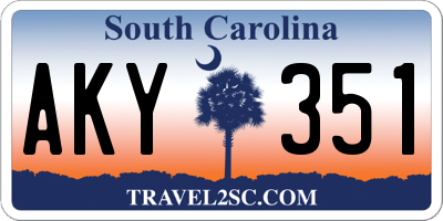 SC license plate AKY351