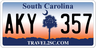 SC license plate AKY357