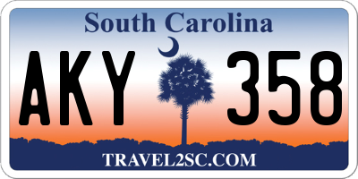 SC license plate AKY358