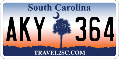 SC license plate AKY364
