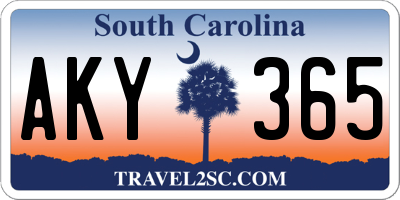 SC license plate AKY365