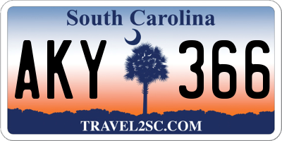 SC license plate AKY366