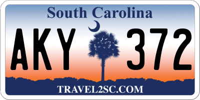 SC license plate AKY372