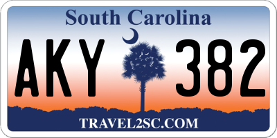 SC license plate AKY382