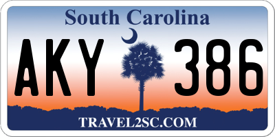 SC license plate AKY386