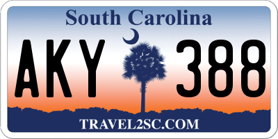 SC license plate AKY388