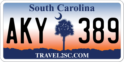 SC license plate AKY389