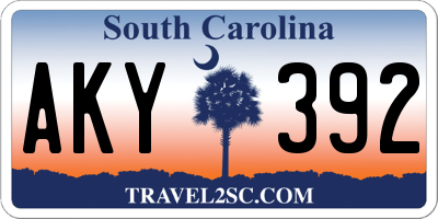 SC license plate AKY392
