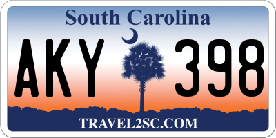 SC license plate AKY398