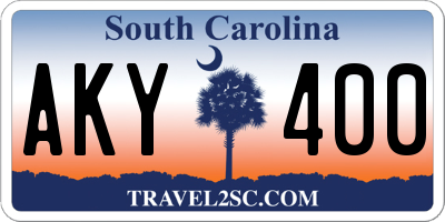 SC license plate AKY400
