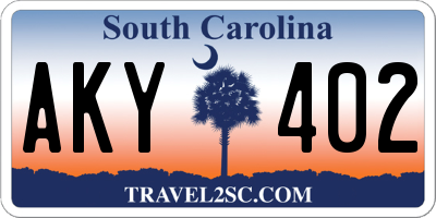 SC license plate AKY402