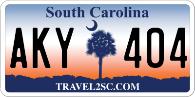 SC license plate AKY404