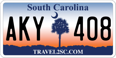 SC license plate AKY408