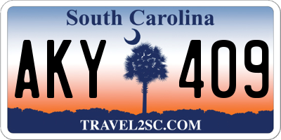 SC license plate AKY409